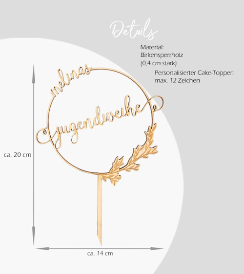 Cake topper personnalisé en bois faon / biche - Print Your Love