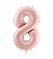 Folienballon Zahl 8 - matt rosa - 86 cm