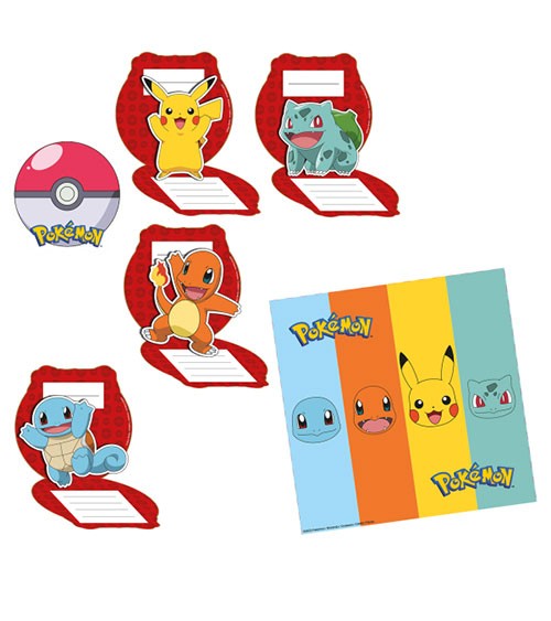 Einladungskarten "Pokémon" - 8 Stück