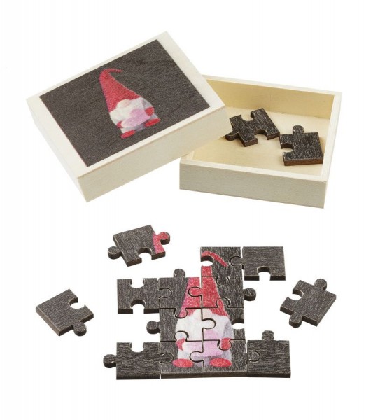 Mini Puzzle "Wichtel" - 6 cm - 16-teilig