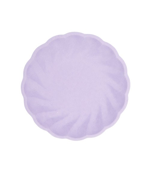 Plastikfreie Zuckerrohr-Teller - lavendel - 18,8 cm - 6 Stück