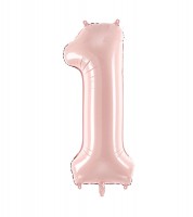 Folienballon Zahl 1 - matt rosa - 86 cm