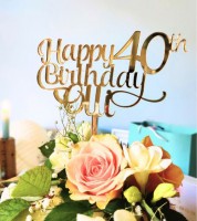 Dein Cake-Topper aus Acrylspiegel "Happy Birthday" - Alter, Name, Farbe