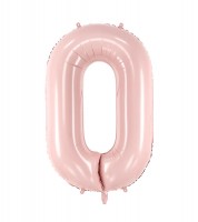 Folienballon Zahl 0 - matt rosa - 86 cm
