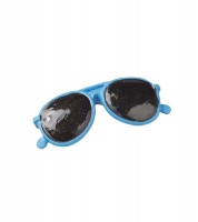 Mini-Sonnenbrillen aus Polyresin - blau - 3 cm - 2 Stück