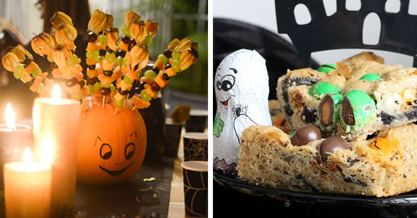 Obstkürbis statt Käseigel und leckere Monstercookies - toll an Halloween