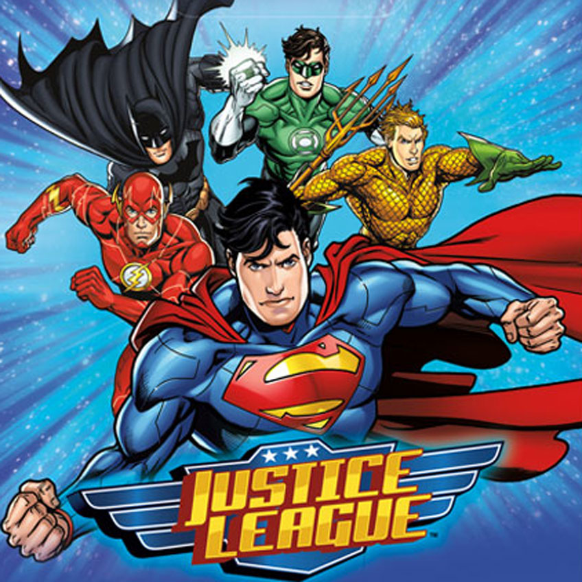 Heldensouvenirs - Justice League auf den Mitgebseltüten 