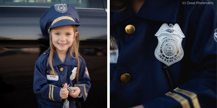 5-teiliges Verkleidungs-Set Polizist für Kids von 5-6 Jahren (c) Great Pretenders
