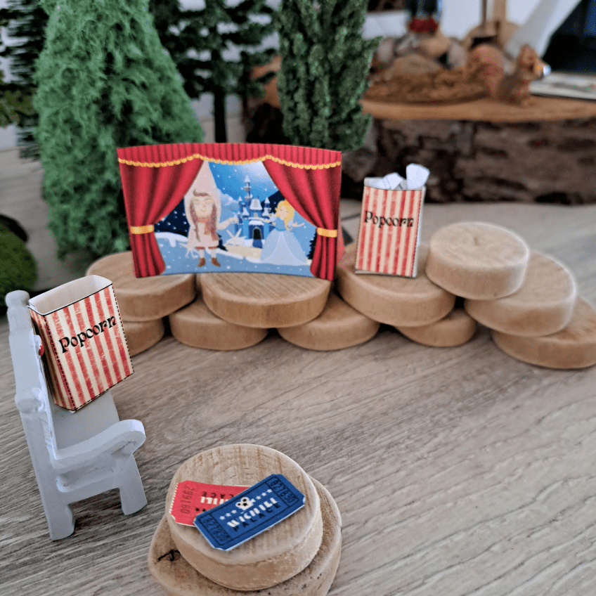 Mini-Kino, Popcorntüten und Kinotickets für deinen Wichtel von Pink Dots