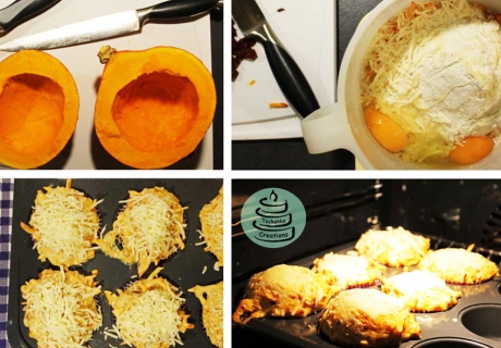 Schritt für Schritt: Rezept für herzhaft-leckere Kürbis-Muffins mit Käse und Veggi-Salami zu Halloween