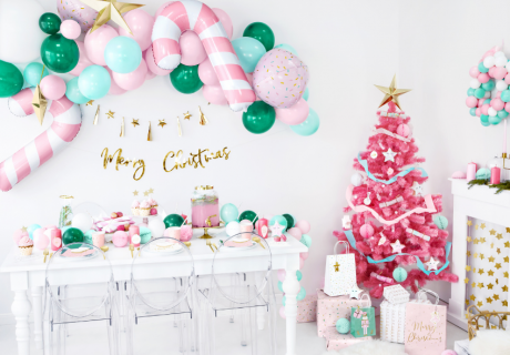Weihnachtsdeko mal anders - flippig, kreativ und modern in Pink & Pastell mit Luftballons