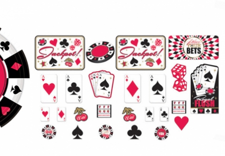 Für Gambler und Wetteifrige - Partydeko im rotschwarzen Casino-Design