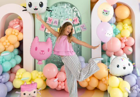 Lizenzierte Gabby's Dollhouse Ballons in mit Originalcharakteren aus der Kinderserie